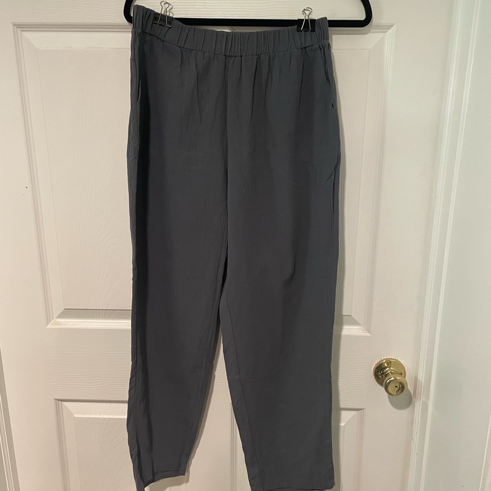 Gray Linen Joggers